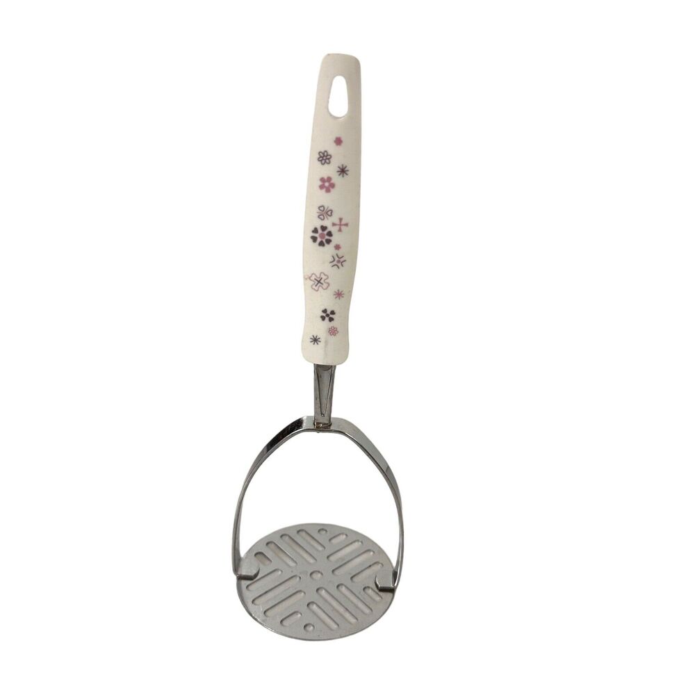 Ekco USA Stainless Masher Melamine Purple Flower Power Starburst Atomic Vintage